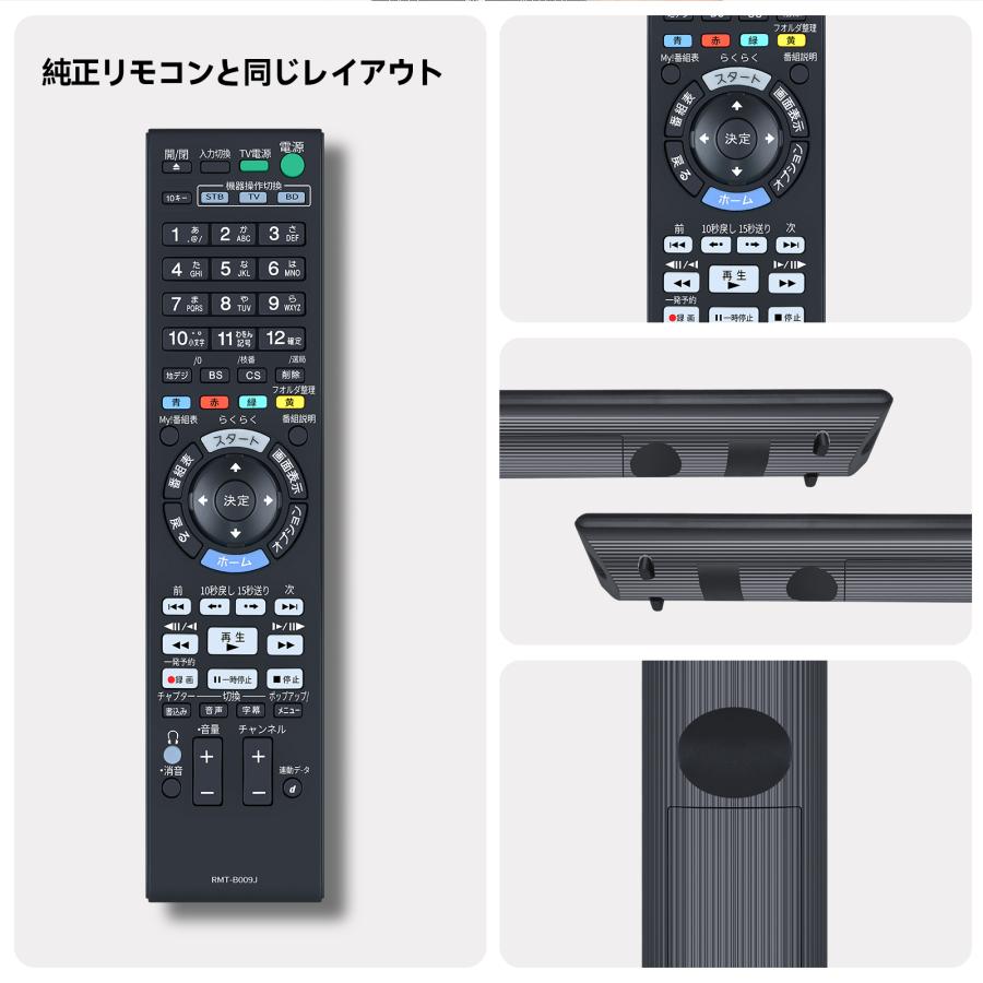AVTVA RMT-B009J ソニー SONY 用の ブルーレイレコーダーリモコン BDZ