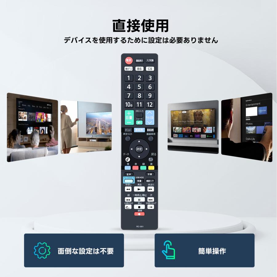 AVTVA RC-001 オリオン ORION 用の テレビリモコン LC-017 LC-018 LC
