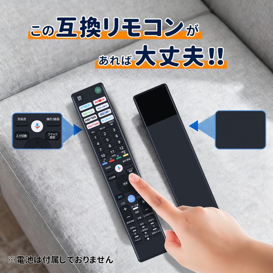 AVTVA RMF-TX451J SONY ソニー 用の テレビリモコン XRJ-55A80L XRJ