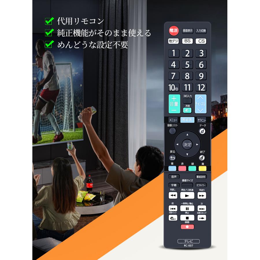 AVTVA RC-007 ORION 用の テレビリモコン オリオンテレビリモコン