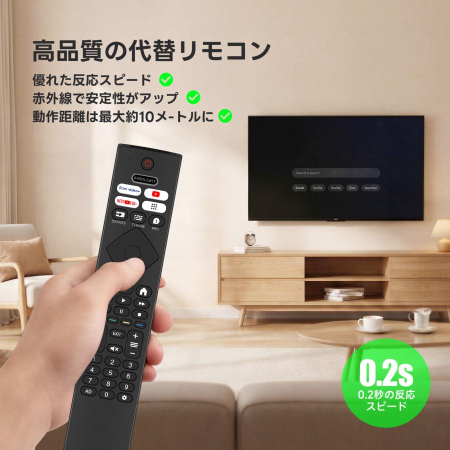 AVTVA PHH6569 Philips用のチューナーレステレビリモコン 音声機能付き