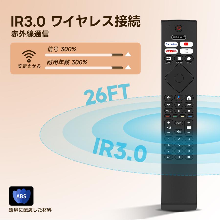 テレビチューナー AVTVA PHH6569 Philips用のチューナーレステレビリモコン 音声機能付き