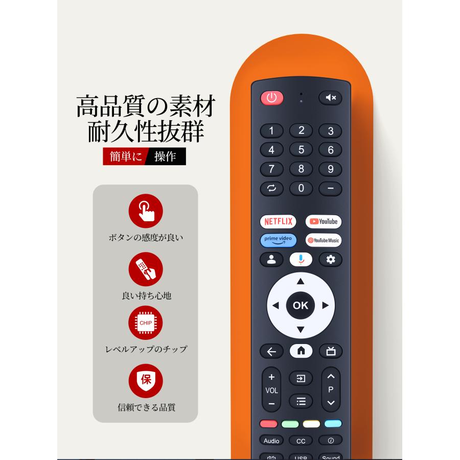 CNC テレビ リモコン付き AVTVA FPD 用の チューナーレステレビリモコン 32/40/43インチ Google