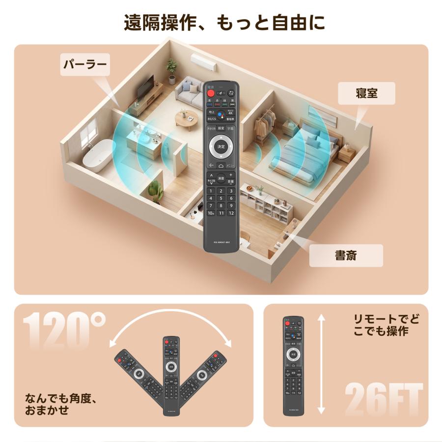 AVTVA PIX-RM047-BN1 PIXELA用の4Kチューナーリモコン PIX-SMB400 PIX