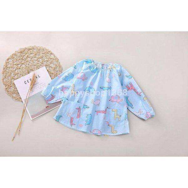 スモック 幼稚園 保育園 長袖 綿100 子供 エプロン キッズ 食事用 お絵かき用 アニマル柄 男の子 女の子 すっぽり被れるタイプ ポケット付き 入園 入学 最大72 オフ