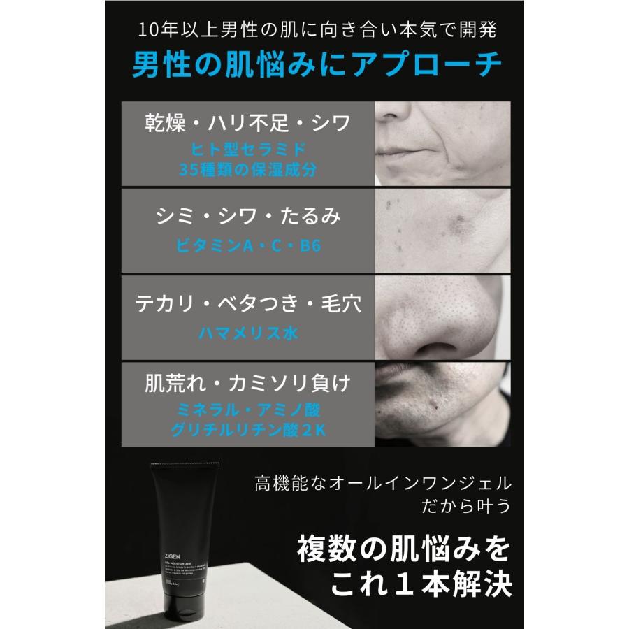 メンズ スキンケア 美容液 男性用化粧品 エイジングケア 老け顔 40代 50代 ヒト型セラミド オールインワン ZIGEN ジゲン 100g｜zigen｜08