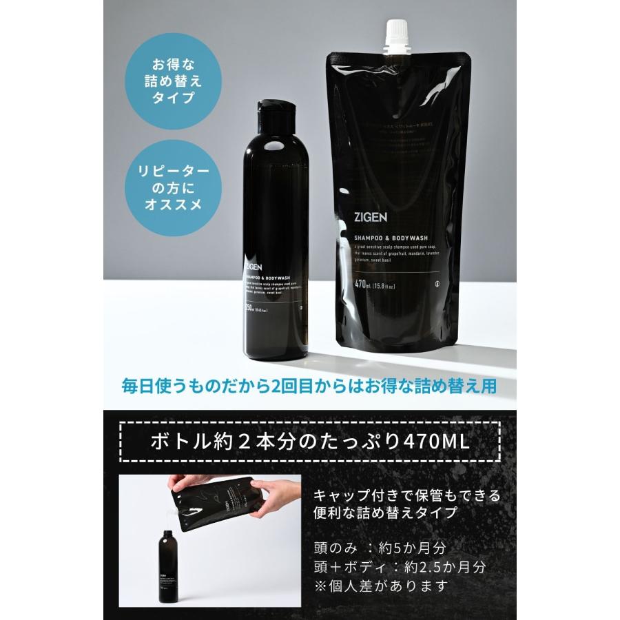 ZIGEN 全身シャンプー メンズ 汗臭 加齢臭 を抑える【髪・頭皮