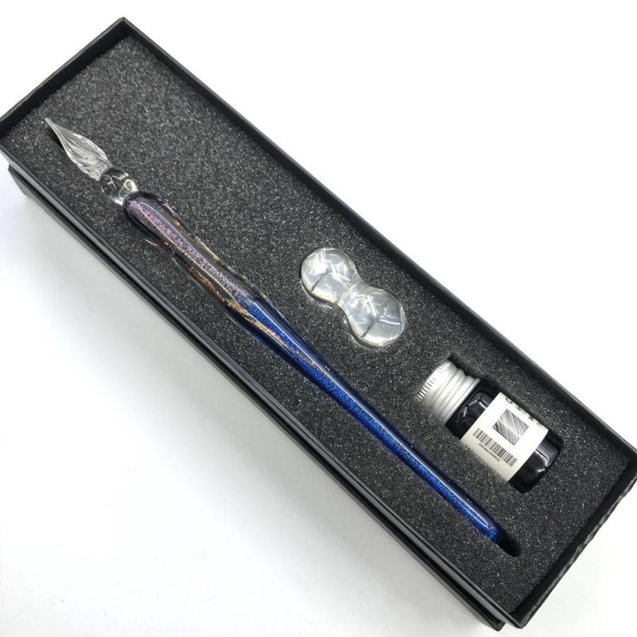 ガラスペン 万年筆 硝子ペン 付けペン 手作り インクボトル付き