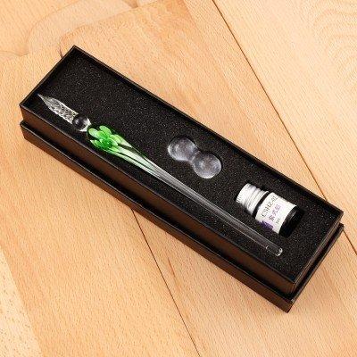 ガラスペン 硝子ペン 万年筆 付けペン 手作り インクボトル付き ペン