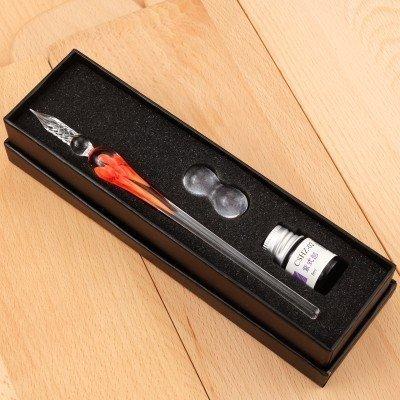 ガラスペン 硝子ペン 万年筆 付けペン 手作り インクボトル付き ペン