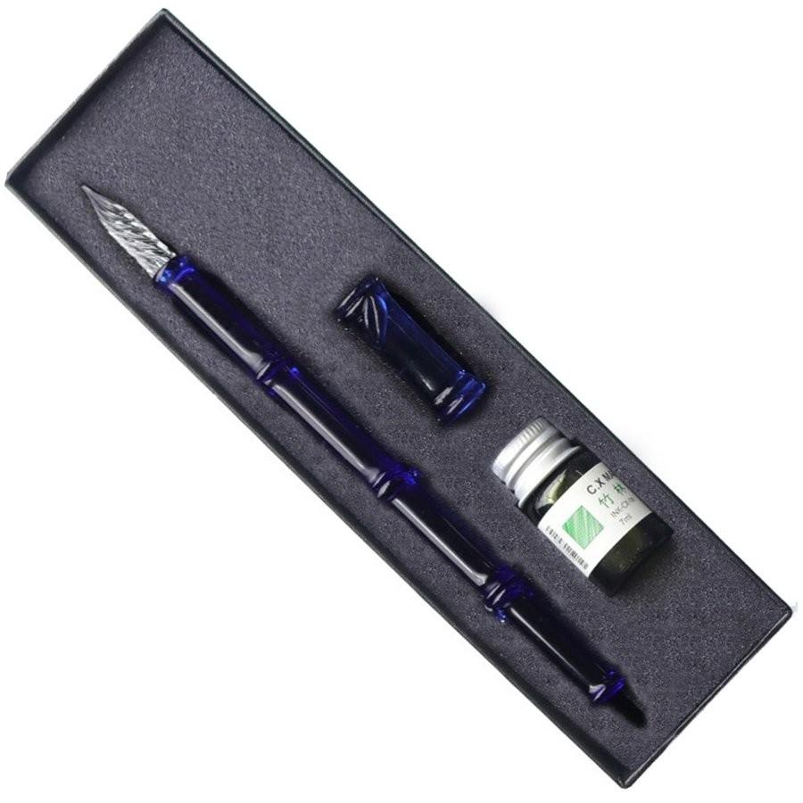 ガラスペン 万年筆 硝子ペン 付けペン 手作り インクボトル付き ペン