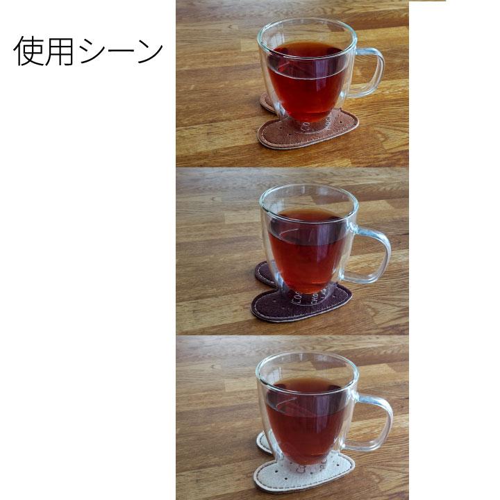 コースター フェルト 布 ハート 4枚組 セット おしゃれ かわいい クッキー チョコレート モカブラウン クリームベージュ | ブランド登録なし | 05