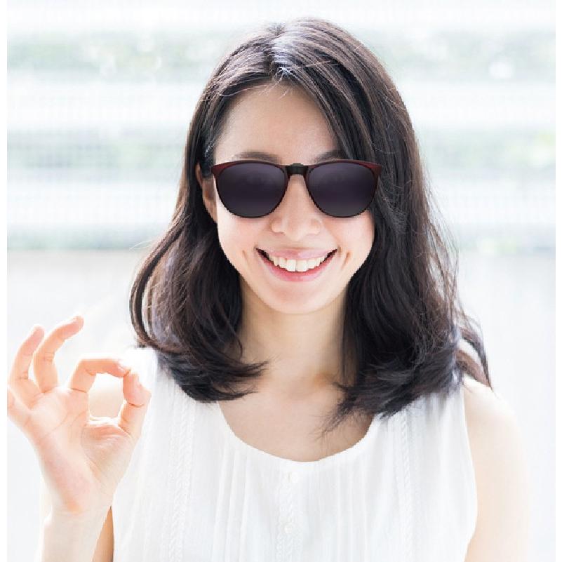 クリップオンサングラス 跳ね上げ式 偏光 メガネにつけるサングラス レディース | green glass | 03