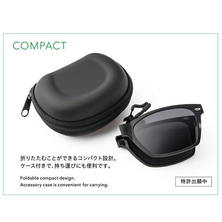 クリップオンサングラス 跳ね上げ式 偏光 メガネにつけるサングラス レディース | green glass | 11