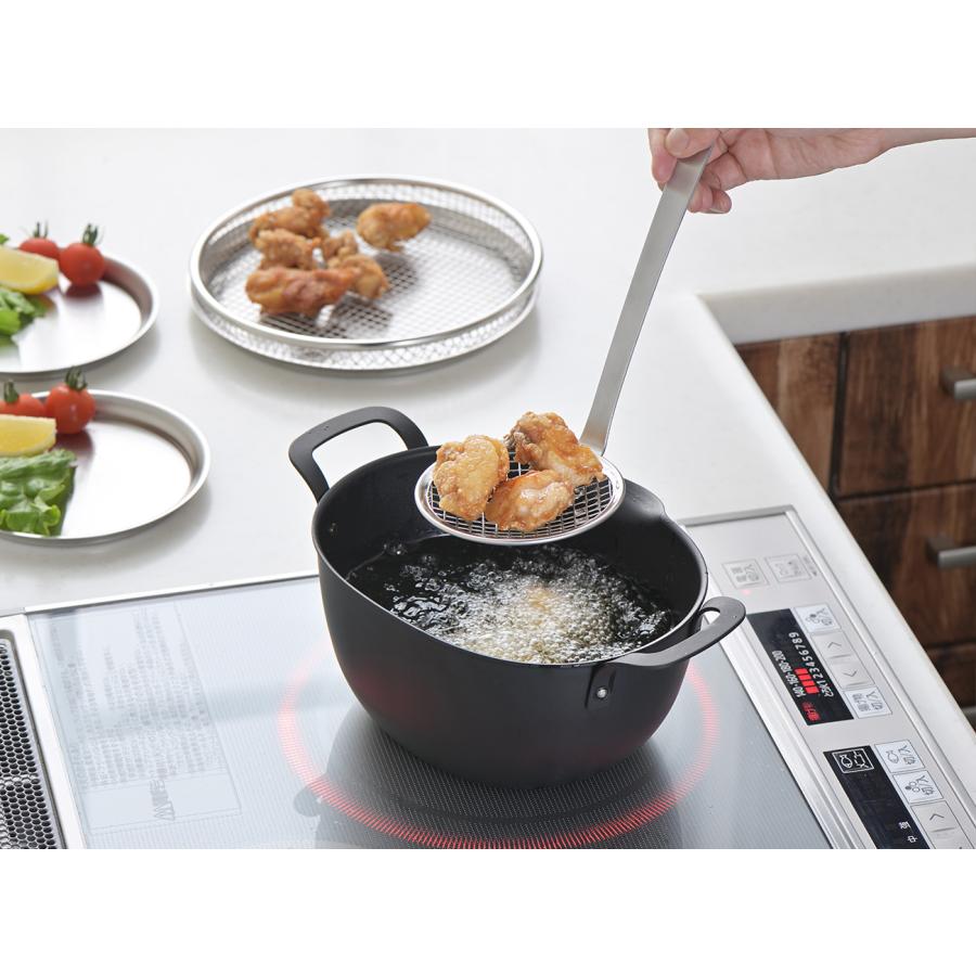 すくい網 掬いあみ 油もの 茹でもの 湯切りざる 片手 便利グッズ キッチン | aikata | 04