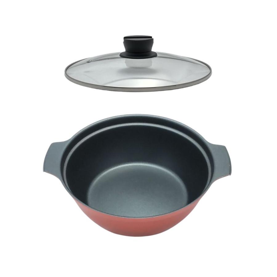 卓上鍋 24cm ih ガラス蓋付 両手鍋 フッ素加工鍋 おしゃれ ガス カセットコンロ キャンプ アウトドア | PEARL LIFE | 04