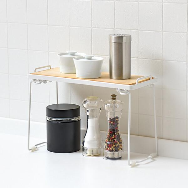 キッチンラック 調味料 コンロ奥ラック スパイスラック コンロ隙間ラック 木製 ミニラック 収納ラック スリム 幅20cm 卓上 収納 小さい 棚 | ブランド登録なし | 02