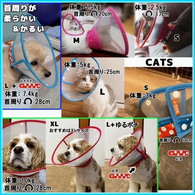 最強サポート ゆるポチ エリザベスカラー 猫 犬用 ソフト 軽量