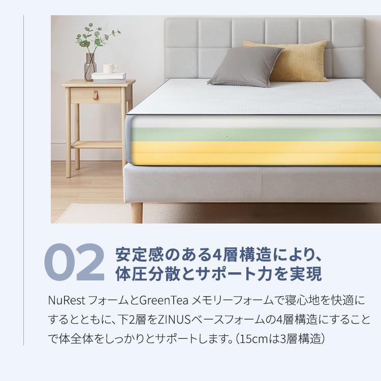 クイーンサイズ 大きい ベッド メモリフォーム マットレス 200 x 150 x