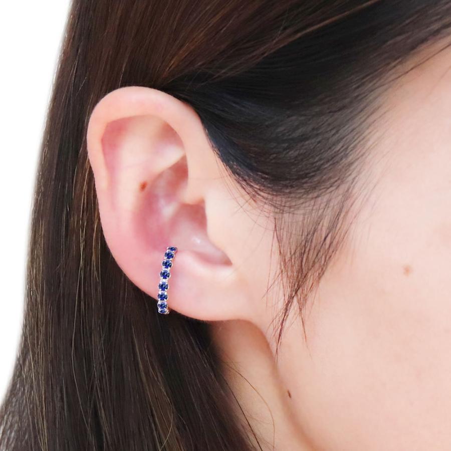 イヤーカフ エタニティ 18k 18金 誕生石 9月 サファイア