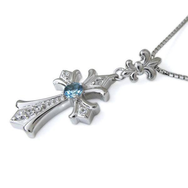 925/K18 ブルートパーズ クロス ペンダント ブルートパーズ メンズ ネックレス クロス : ZION - 通販