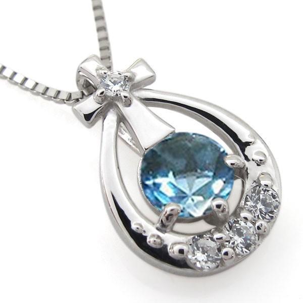 ブルートパーズ 十字架 雫 ネックレス クロスペンダント K10