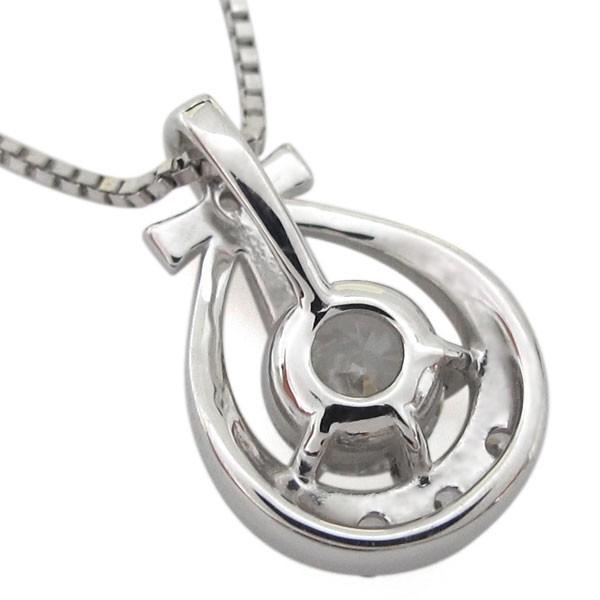 ダイヤモンド クロスネックレス プラチナ 雫ペンダント VVS