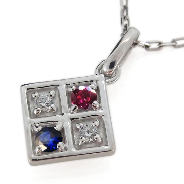 ネックレス レディース 18金 18k ルビー スクエア 四角 ネックレス レディース 18金 18k ルビー スクエア 四角