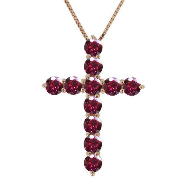 K18ルビー ゴールド 十字架 ネックレス ネックレス ルビー 18金 クロス 十字架 レディース カジュアル