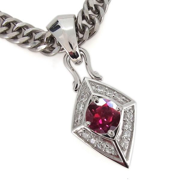 ルビーのネックレスヘッド 輝くルビーの14KGFプチドロップネックレス/SV925・サージカル