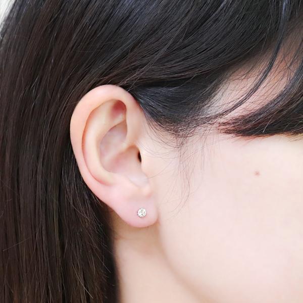 鑑別カード付ダイヤモンド ピアス プラチナ ハート&キューピッド 0.3ct 