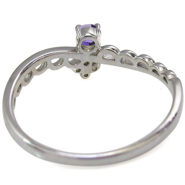 レース ピンキーリング アメジスト 指輪 K10 リング ファランジ