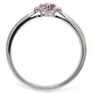 製品保証付き ピンクサファイア リング シンプル 王冠 10金 リング 指輪 ファランジリング