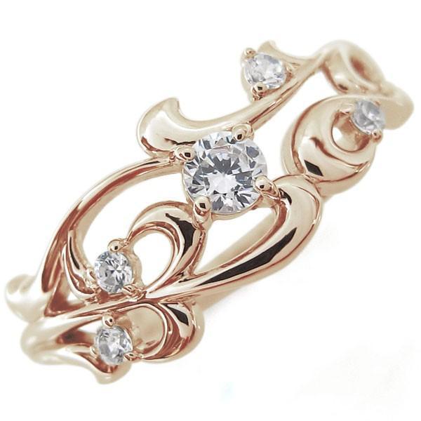 オンラインで最も安い 唐草 婚約指輪 安い アラベスク ダイヤモンドエンゲージリング K18