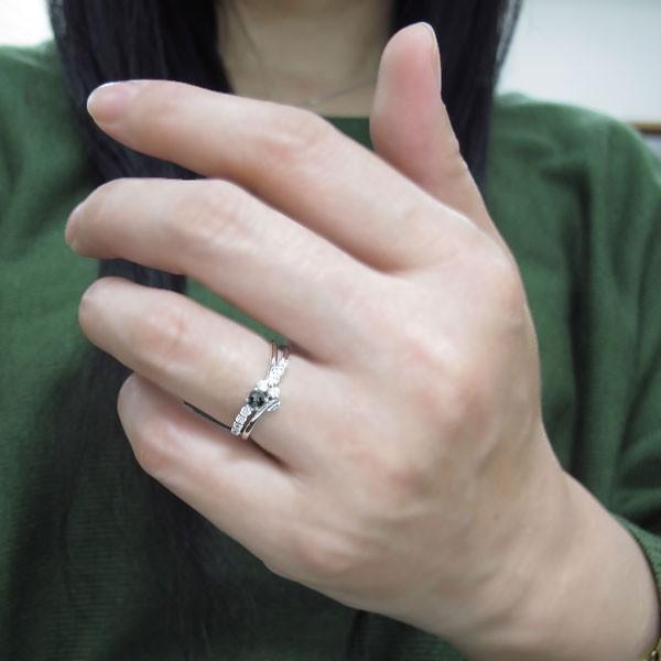アレキサンドライトリング 結婚10周年 Vラインリング 指輪 10金