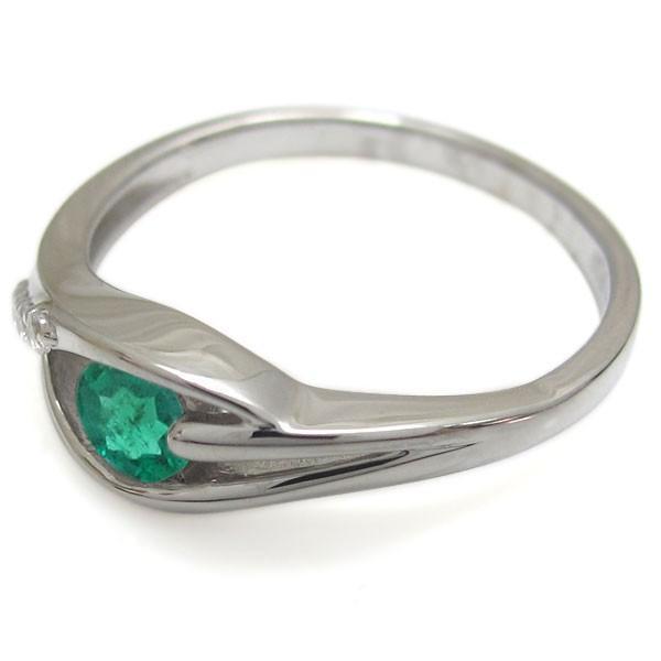 K18 エメラルド シンプルリング シンプル エメラルド リング 指輪 K18 プレゼント レディース