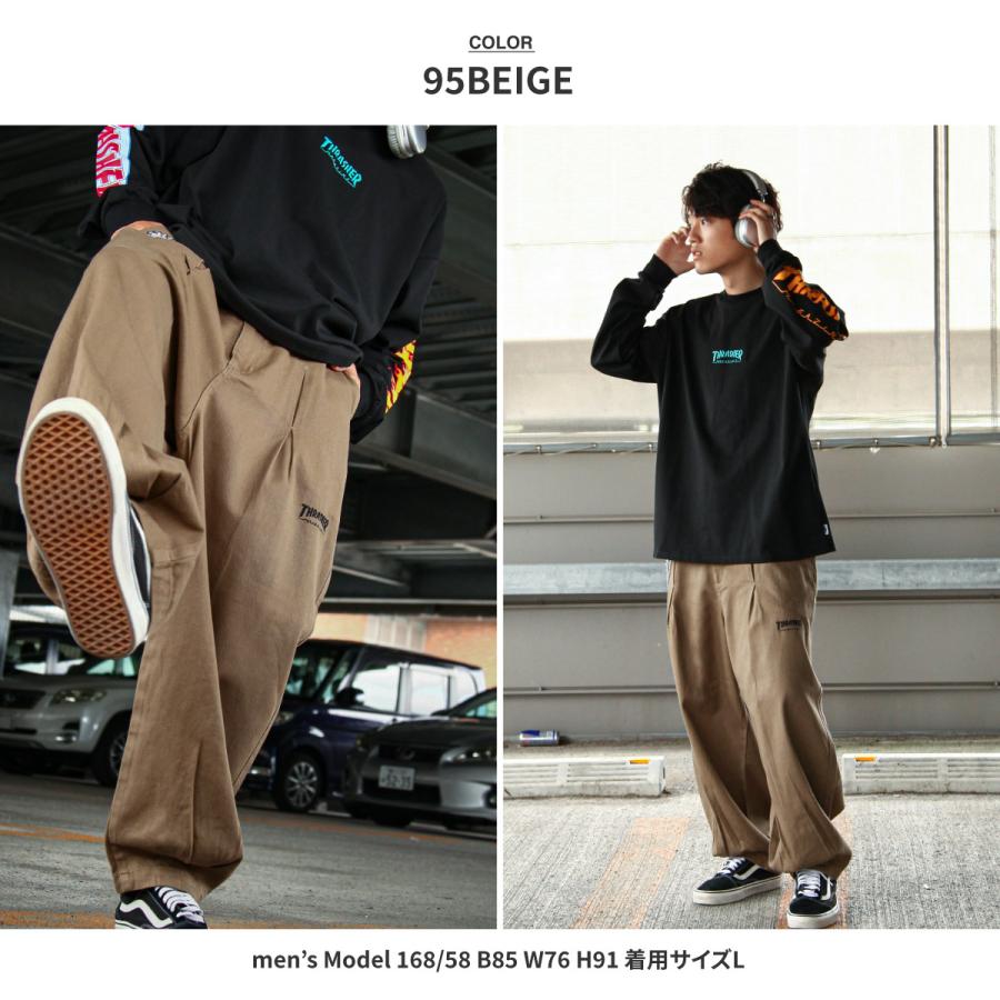 パンツ メンズ THRASHER ワイドパンツ デニム カツラギ ルーズ パンツ メンズ THRASHER ワイドパンツ デニム カツラギ ルーズ