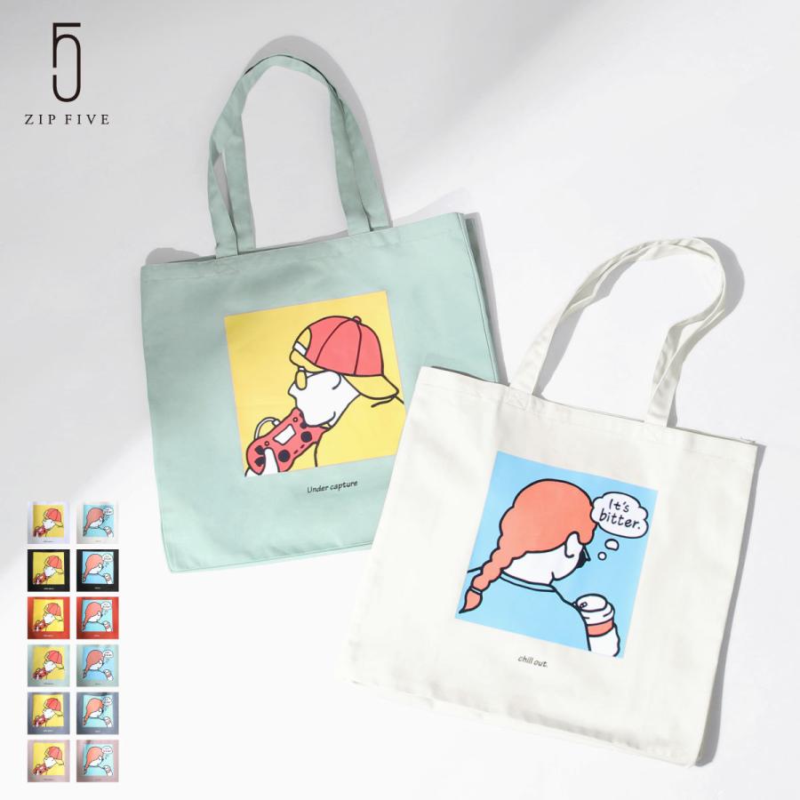 トートエコバック メンズ 鞄 バッグ エコバッグ イラストプリント ファッション bz Zip 通販 Paypayモール