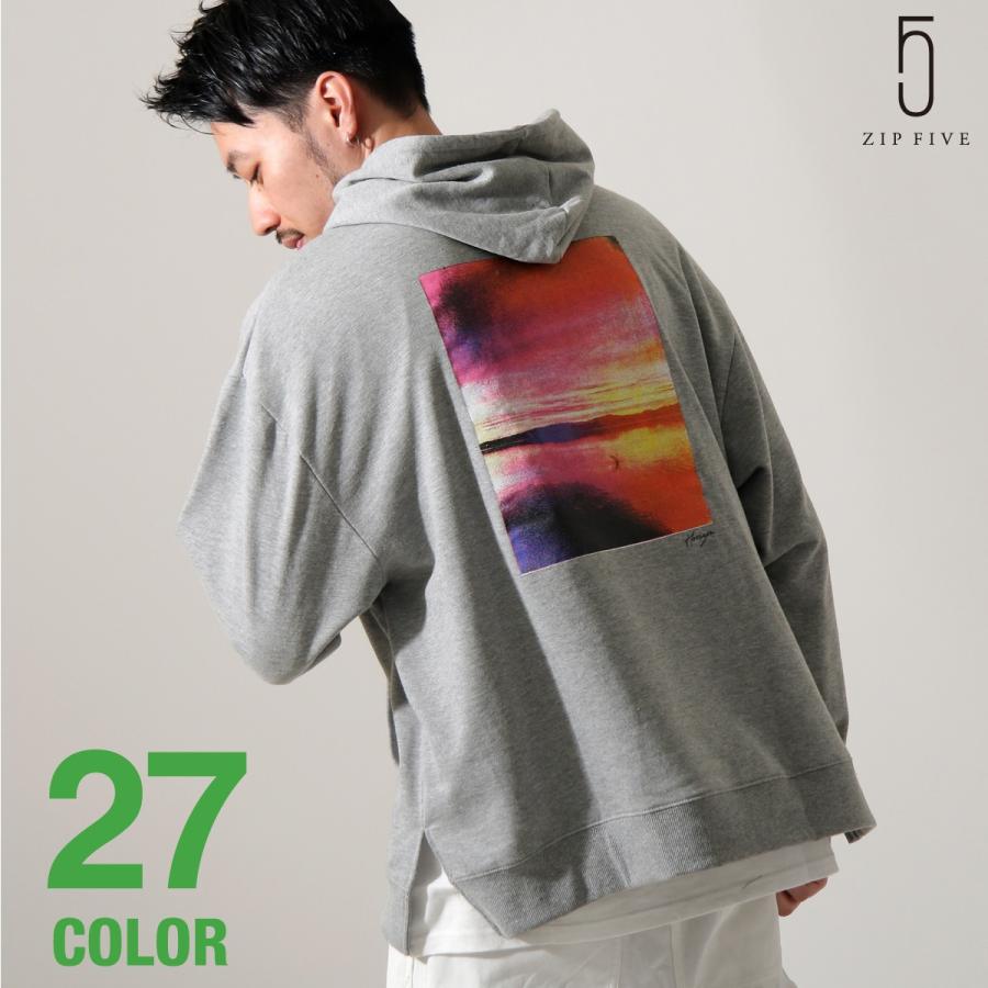 プルオーバーパーカー メンズ パーカー プルオーバー ビッグパーカー ビッグシルエット スリット バックプリント ロゴ bz bz Zip 通販 Yahoo ショッピング