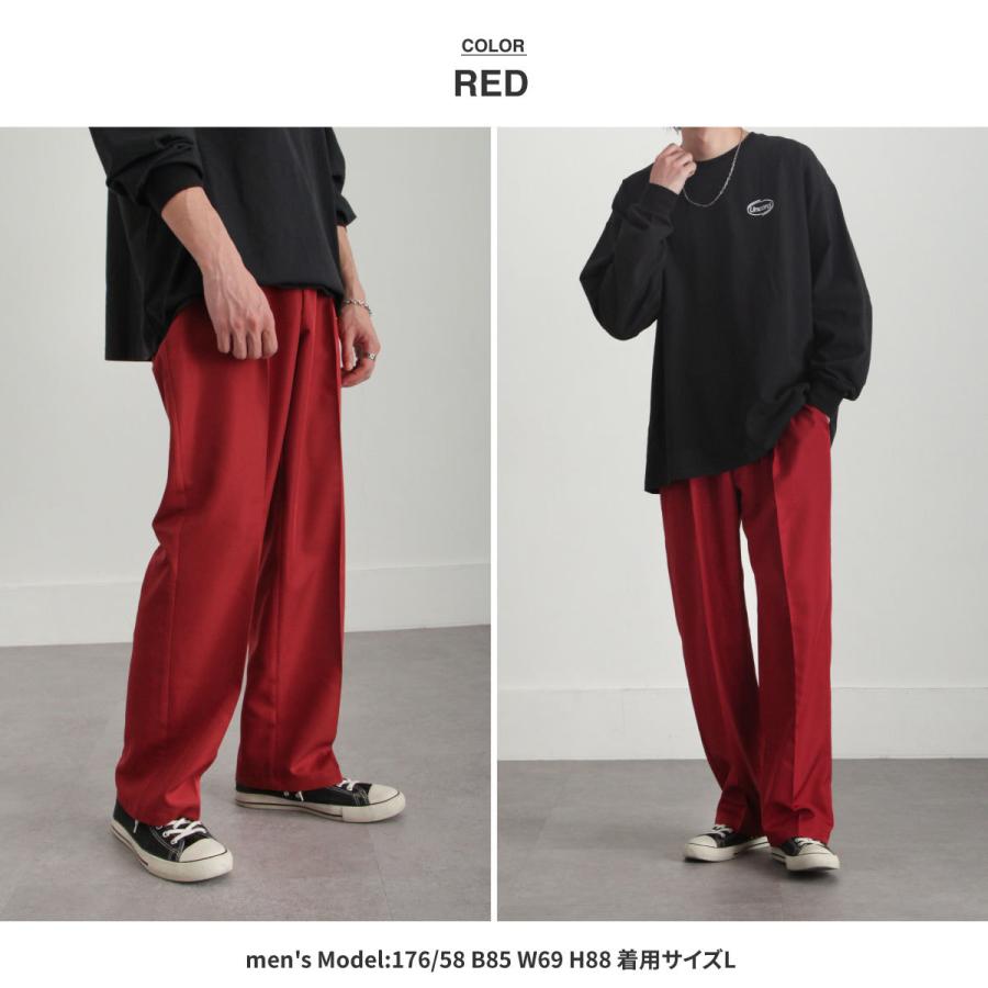 スラックス メンズ ワイドパンツ ルーズシルエット ストレート フレアパンツ ビビットカラー ロングパンツ ファッション (22zpp003)｜zip｜27