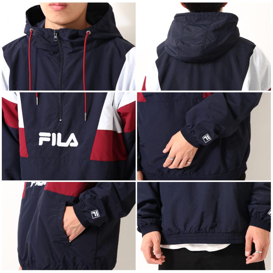 FILA アノラック メンズ ナイロンジャケット ジャケット ブルゾン プルオーバー ハーフジップ ナイロン 切替 秋 秋服 (fh7634)｜zip｜09