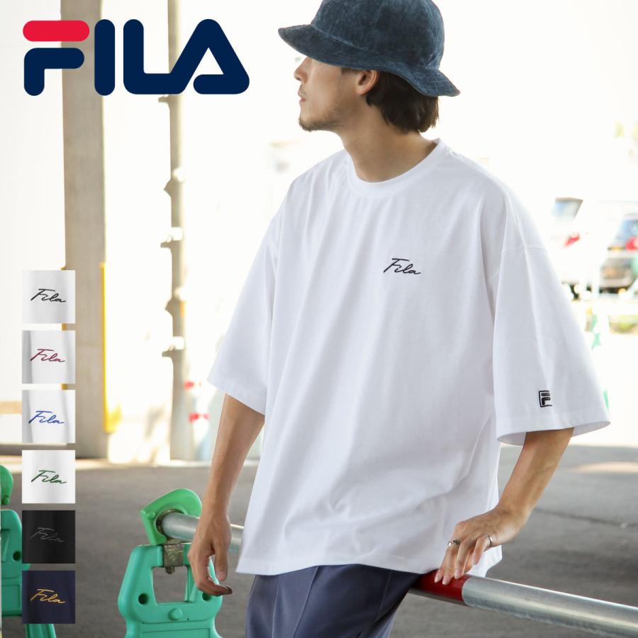 Tシャツ メンズ 半袖tシャツ 半袖 ロゴ刺繍 ワインポイント 筆記体 ビッグシルエット ユニセックス フィラ ファッション Fh7904 Zip 通販 Paypayモール