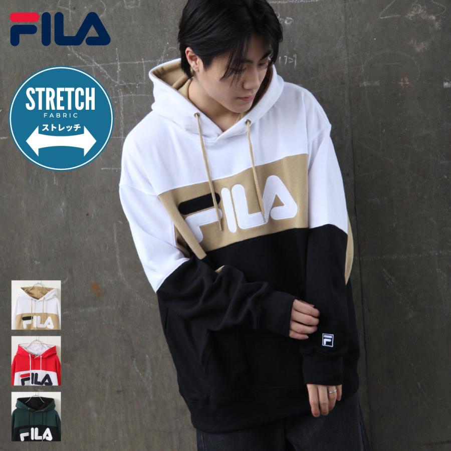 プルオーバーパーカー メンズ パーカー プルオーバー バイカラー ロゴデザイン ロゴ スウェット 裏毛 フィラ ファッション Fh79 Zip 通販 Paypayモール