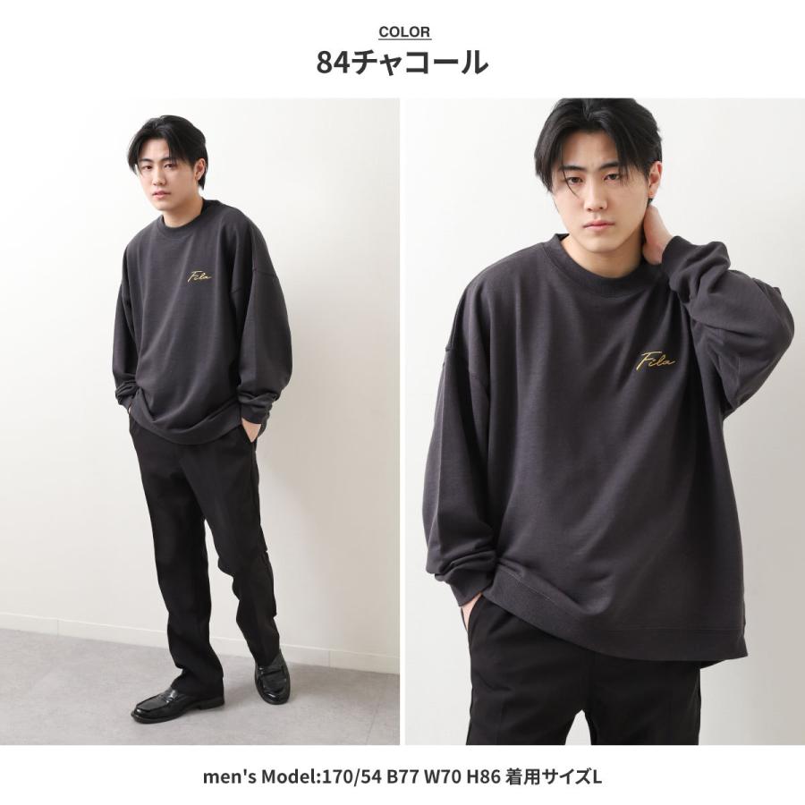 FILA トレーナー メンズ スウェット 裏毛 ロゴ刺繍 ワンポイント FILA トレーナー メンズ スウェット 裏毛 ロゴ刺繍 ワンポイント