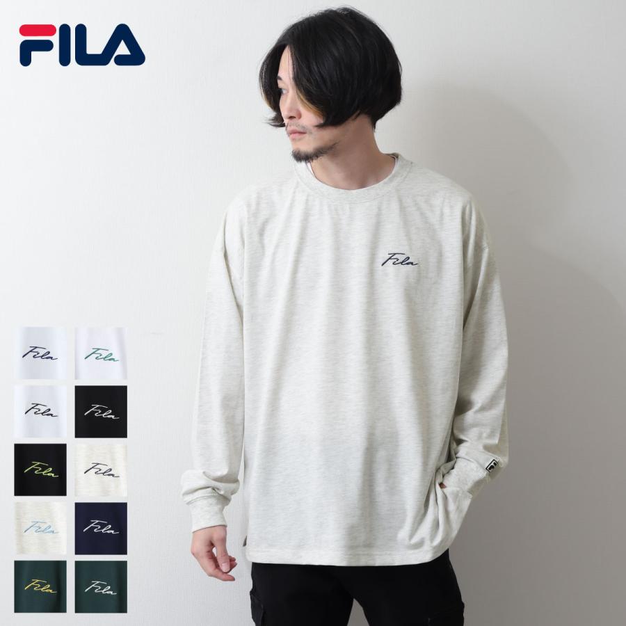 FILA Tシャツ メンズ カットソー ロンT クルーネック ドロップ FILA Tシャツ メンズ カットソー ロンT クルーネック ドロップ