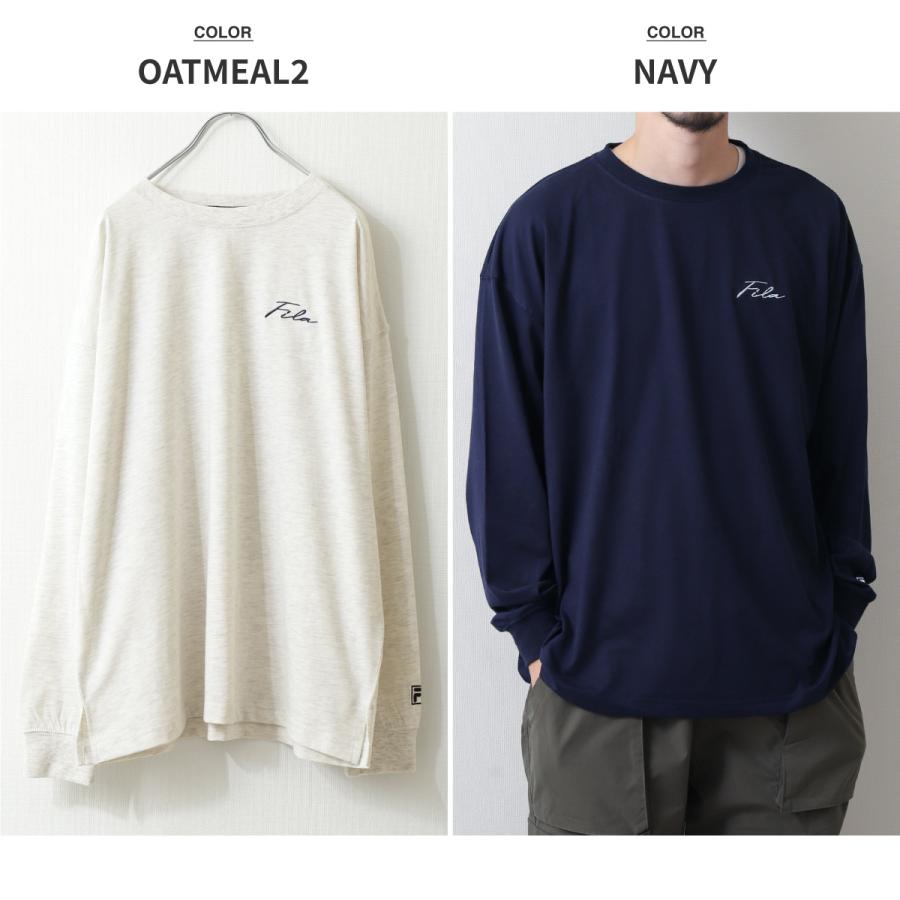 FILA Tシャツ メンズ カットソー ロンT クルーネック ドロップ FILA Tシャツ メンズ カットソー ロンT クルーネック ドロップ