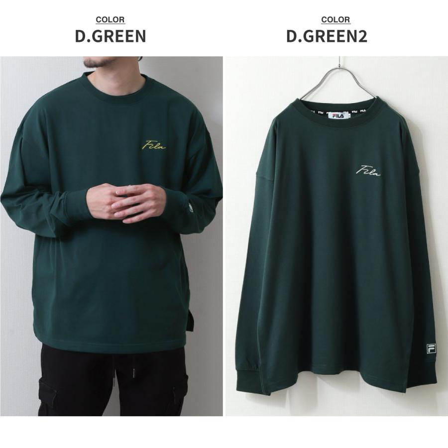 FILA Tシャツ メンズ カットソー ロンT クルーネック ドロップ FILA Tシャツ メンズ カットソー ロンT クルーネック ドロップ