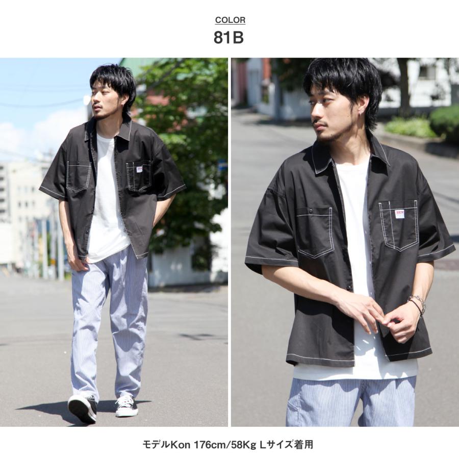 BEN DAVIS シャツ メンズ ワークシャツ カジュアルシャツ ビッグシルエット ストライプ ベンデイビス (g-0580915)｜zip｜13