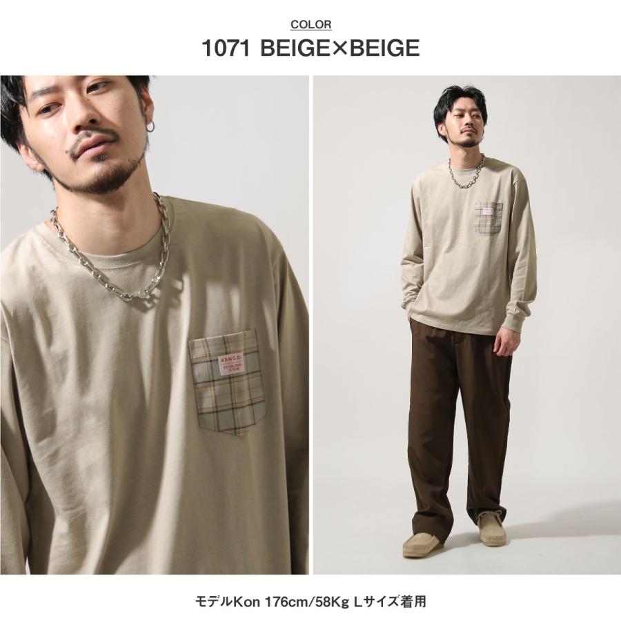 KANGOL Tシャツ メンズ おしゃれ 長袖 カットソー ロンT クルーネック ポケット付き ワンポイント カンゴール (kgaf-0036)｜zip｜25