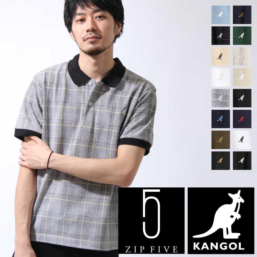Kangol ポロシャツ メンズ おしゃれ 半袖 ゴルフウェア 無地 刺繍 チェック グレンチェック 鹿の子 カンゴール 夏 夏物 夏服 Kgsa Zi1915 Zip 通販 Paypayモール